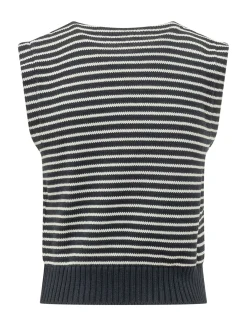 Striped Crew-Neck Vest