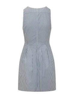 Striped Mini Dress with Decorative Chain