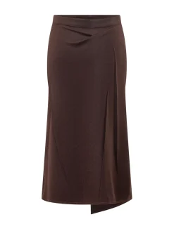 Tailored Midi Skirt with Front Slit