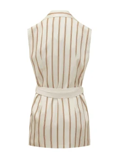 Tailored Vest with Stripes