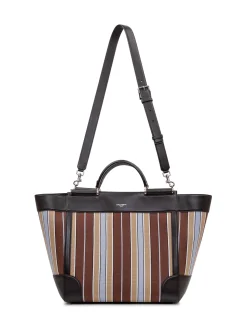 Top Handle Bag with Striped Pattern