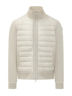 Tricot cardigan with padded front panel