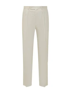 Trousers with Front Button Closure