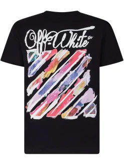T-Shirt with Diag Watercolor Print