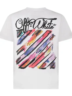 T-Shirt with Diag Watercolor Print