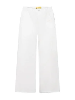 Wide Leg Denim Pants with Logo