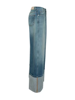 Wide Leg Jeans with Turn Up Hem