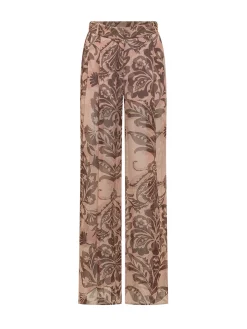 Wide leg printed trousers