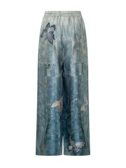 Wide Leg Printed Trousers