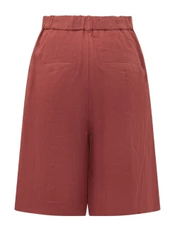 Wide Leg Short Trousers with Structured Waist