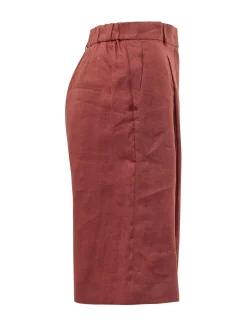 Wide Leg Short Trousers with Structured Waist