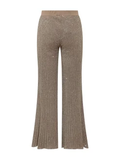 Wide Leg Trousers with Shimmer Texture
