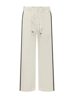Wide Leg Trousers with Side Stripes